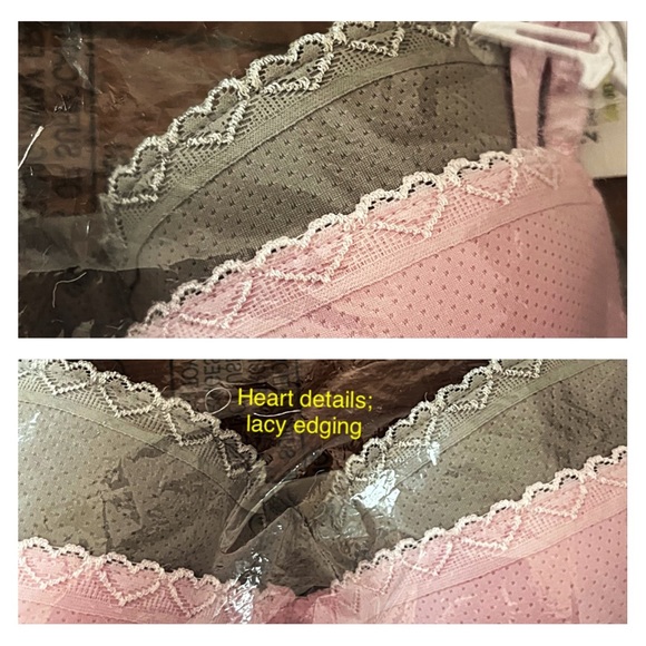 BNWT: *2* 36B RENÉ ROFÉ LINGERIE Pink & Gray Underwire Padded Demi Bras - Picture 6 of 11